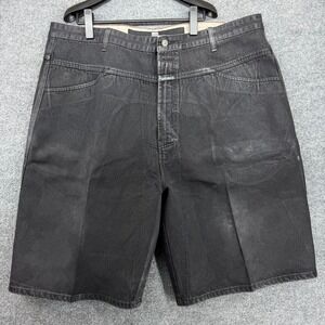 Marithe Francois Girbaud Mens 44 Black Denim Shorts Baggy
